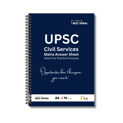 UPSC Mains Answer Writing Premium Notebooks (200 × 03 = 600 Pages) By Best Spiral® (With Spiral Binding) (Spiral Binding, Best Spiral®)