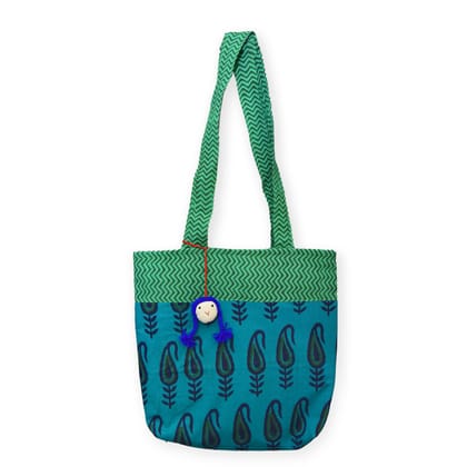 Tribes India Handcrafted Shopping Bag Green (34x34 cm)