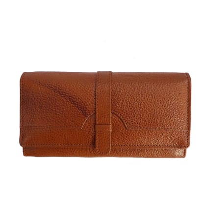 Women Trendy Tan Genuine Leather Wallet (PDS/LDB/23/0008P)