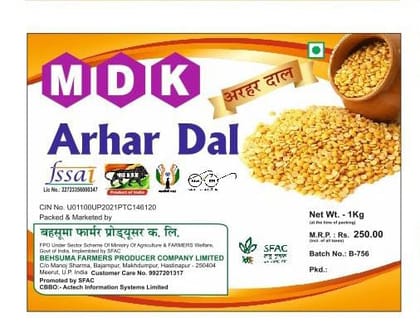 Organic Arhar Dal 1kg