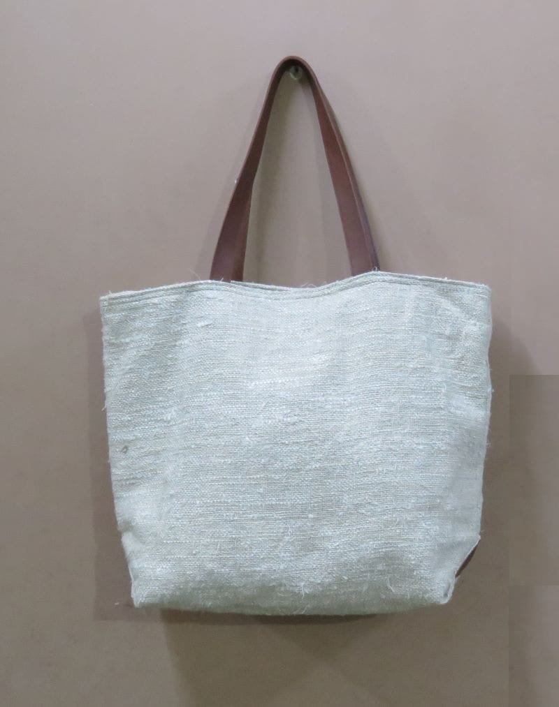 Linen Cotton Big Tote Bag In Natural Color