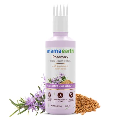Mamaearth Rosemary Hair Growth Oil with Rosemary & Methi Dana for Promoting Hair Growth - | Controls Hair Fall | Strengthens Hair 150 ML