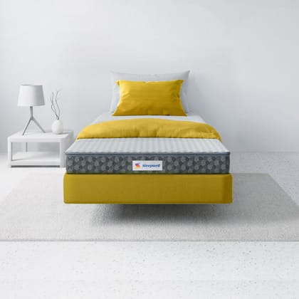 Sleepwell Stargold - Profiled Resitec Foam | 4-inch Single Bed Size | Medium Firm | Anti Sag Tech Mattress (Grey, 84x36x4)