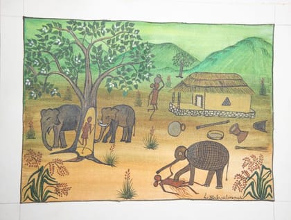 Handcrafted Canvas Kurumba Painting