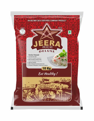 STEAM JEERA RICE (10KG), JEERA DELUXE +F(FORTIFIED WITH 9 ADDED VITAMINS & MINERALS)