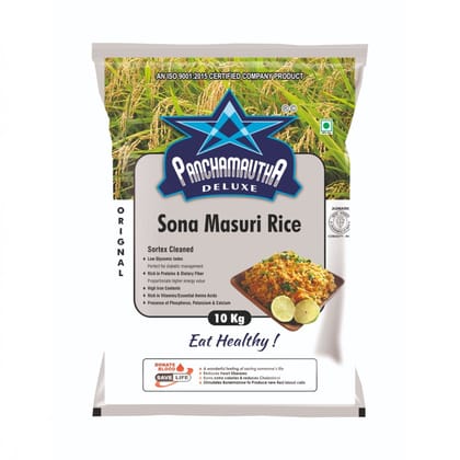 STEAM SONA MASURI RICE (10KG), PANCHAMRUTHA DELUXE +F(FORTIFIED WITH 9 VITAMINS & MINERALS)
