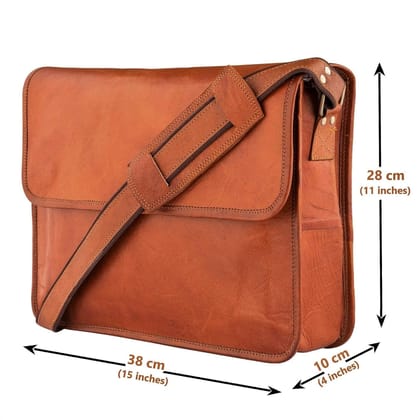 Leather Messenger Bag for Work, Laptop Shoulder Bag, Job Gifts for Men and Teen Boys, Classic Vintage Brown Bag set 1