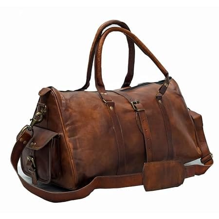 Handmade Duffel Bag Carryall Weekender Travel Overnight Gym Sports Carry On Duffel Bag for Men and Women set 1