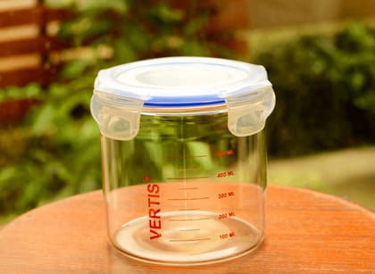 VERTIS Airtight Storage Jars Canisters Quad Lock Clear 500 mL