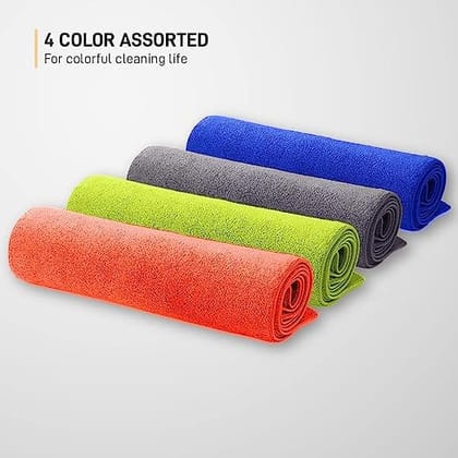 Gizga Essentials Microfiber Cloth, 240 GSM, Highly Absorbent Multipurpose Cloth for Laptop, Mobile Screen Cleaning, Automotive Microfibre Towels for Car Bike Cleaning Polishing, Kitchen Cloth, 32 unit