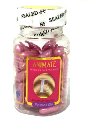 Dr Care Animate Vitamin E 60 Soft Cel Facial Capsules Dark Pink/ Assorted With Ayur Soap