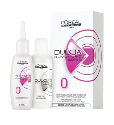 Loreal Professional Perm Dulcia Advanced Ionene G Professional Perming Treatment For Long Lasting Curls 0 Resistant Hair 2*100 ml = 200ml