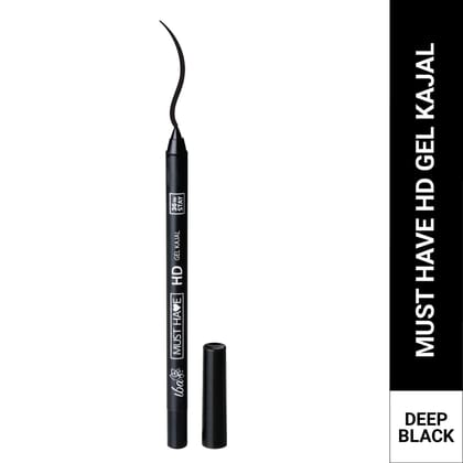 Iba Must Have HD Gel Kajal with Free Sharpner - Deep Black | 36 Hr Stay Eye Makeup| Waterproof & Smudge proof | 100% Vegan & Cruelty Free