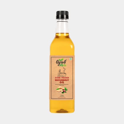 Gyros Farm stone cold pressed Groundnut Oil| Singdana Oil | Peanut Oil  | 1L | Unfiltered | Unadulterated | 1L |  First food grade PET bottle