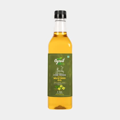 Stone Cold Pressed Yellow Mustard Oil | Stone & Wood Cold Pressed Oil | Sieve-Filtered | Pura & Natural Kachhi Ghani | First Food Grade PET Bottle |  Gyros Farm