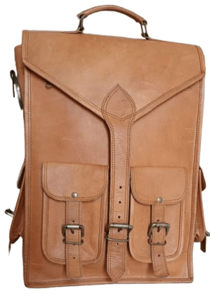 Ganpati Enterprise Handcrafted Leather Brown Backpack for Men