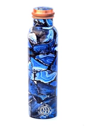 Copper Bottles for Printed with Art Work, Travelling Purpose Bottles, Yoga Ayurveda Healing, 950 ML (Design SM 16)