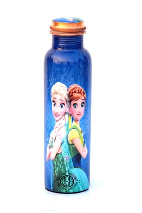 Copper Bottles for Printed with Art Work, Travelling Purpose Bottles, Yoga Ayurveda Healing, 950 ML (Design SM 22)