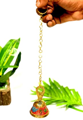 Pure Brass Hanging Bell for Decorative Pooja Room,Temple & Door Bell Brass Mandir Bell.(1 Piece)