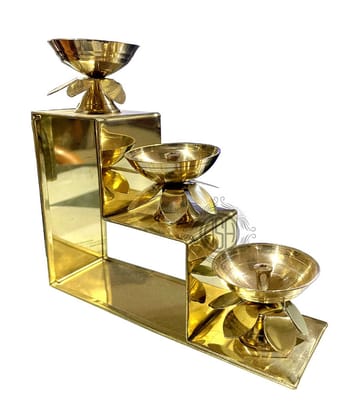 Brass Diya Oil Lamp for Puja Home Office Mandir Akhand Jyot Diya Deepak for Diwali Festival Gift Item