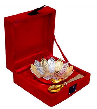 Bowl Sets with Spoon Used for Dry Fruit, Sweets and Home Decor with Velvet Box Gift Items