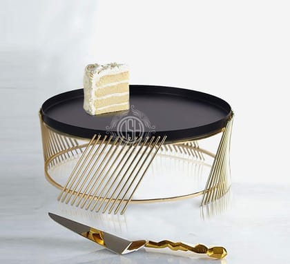 Cake Stand Cupcake For Cake Cutting Display Stand Multicolorpurpose Dessert Stand For Birthday And Wedding Party ( Black & Gold-02-8K-Fancy)