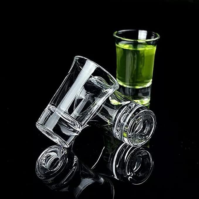 MANNAT Heavy Base Shots Glasses Set of 3 for Whiskey,Brandy,Tequila,Vodka Crystal for Party Bar,Vodka & Tequila Set Transperent(38 ml Each)