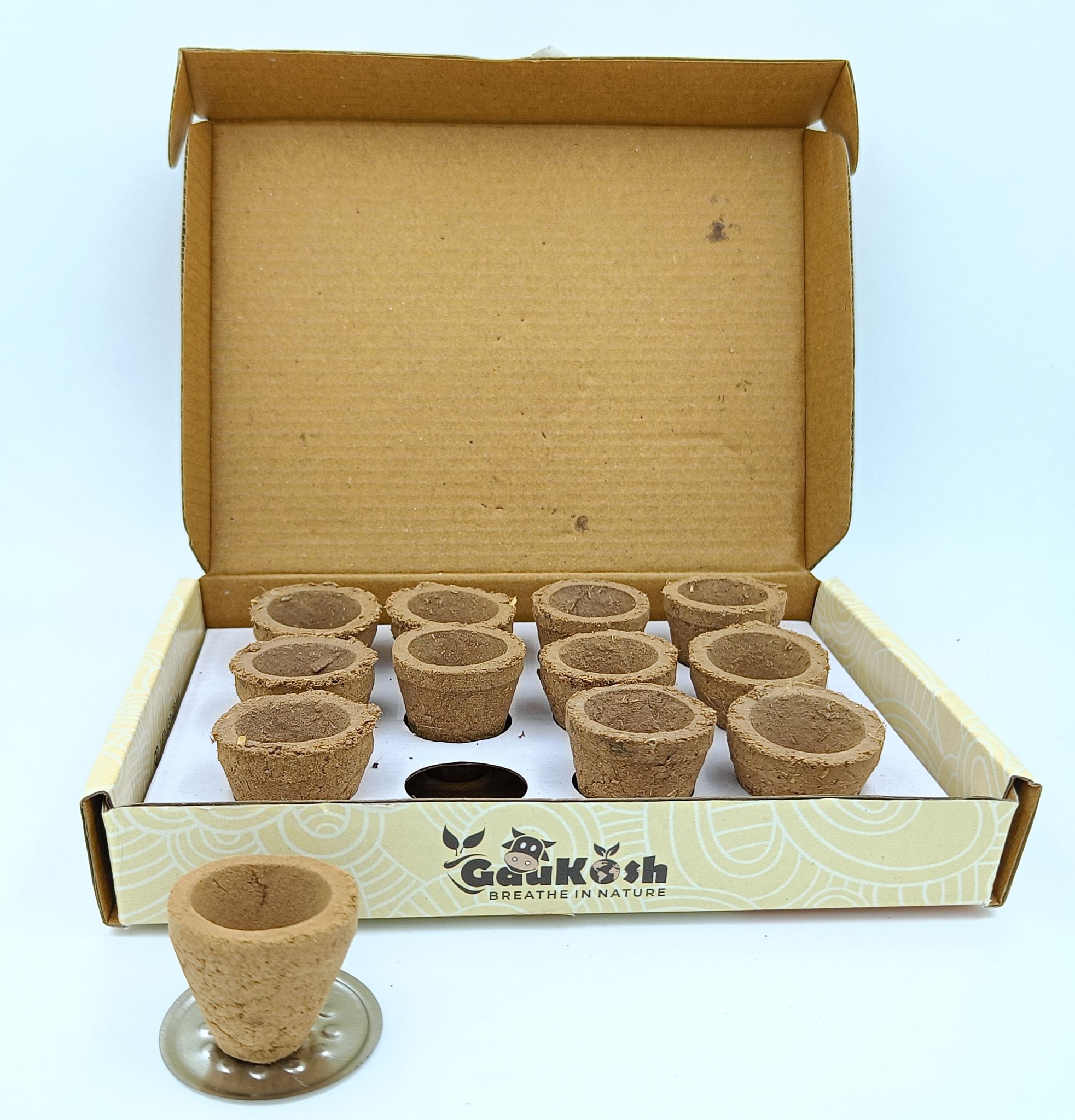 Gaukosh Cowdung Hawan Cup Unfilled/Empty Sambrani Cup Dhoops, (Havan Kund) || Havan Cups for Pooja, Home & Festivals  Pack of 1 (12 Pcs)