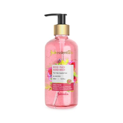 Fabessentials Rose Tulsi Hand Wash | with Natural Bioactives | Cleanses Hands without Drying & Stripping away Moisture - 300 ml