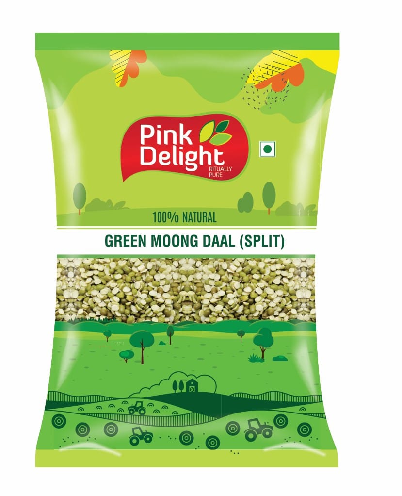 Pink Delight Moong Hari Daal | Moong Chilka Daal | 1 Kg Pack