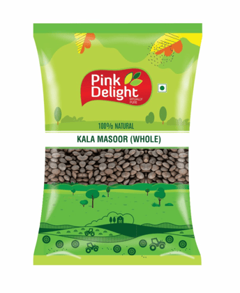 Pink Delight Unpolished & Dry Kala(Black) Masoor Whole | 500g Pack