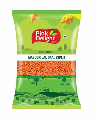 Pink Delight Unpolished Masoor Red Daal | Split | 500g Pack