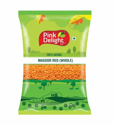 Pink Delight Unpolished Malka Masoor Whole | 500g Pack