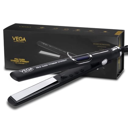 VEGA Professional Pro Sleek Titanium Straight Hair Straightener with 20 Sec Ultra Fast Heat Up, (VPPHS-02)
