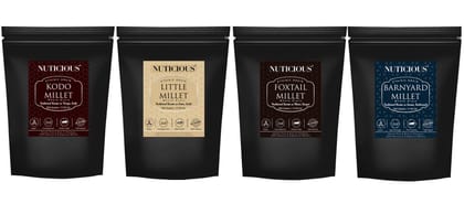 NUTICIOUS Millets Combo (Kodo Millet, Little Millet, Foxtail Millet, Barnyard Millet) - 500 G X 4 (Pack of 4)