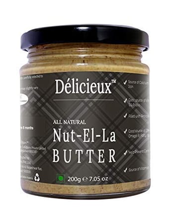 D?licieux All Natural Nut-El-La Butter-200 GM (Vegan Diet Stone Ground)