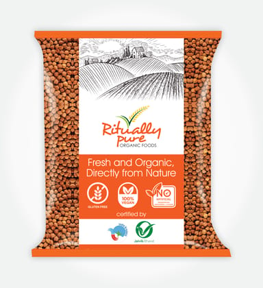 Ritually Pure 100% Organic | Dry & Unpolished Pulses |Kala Chana| 500 Gm Pack