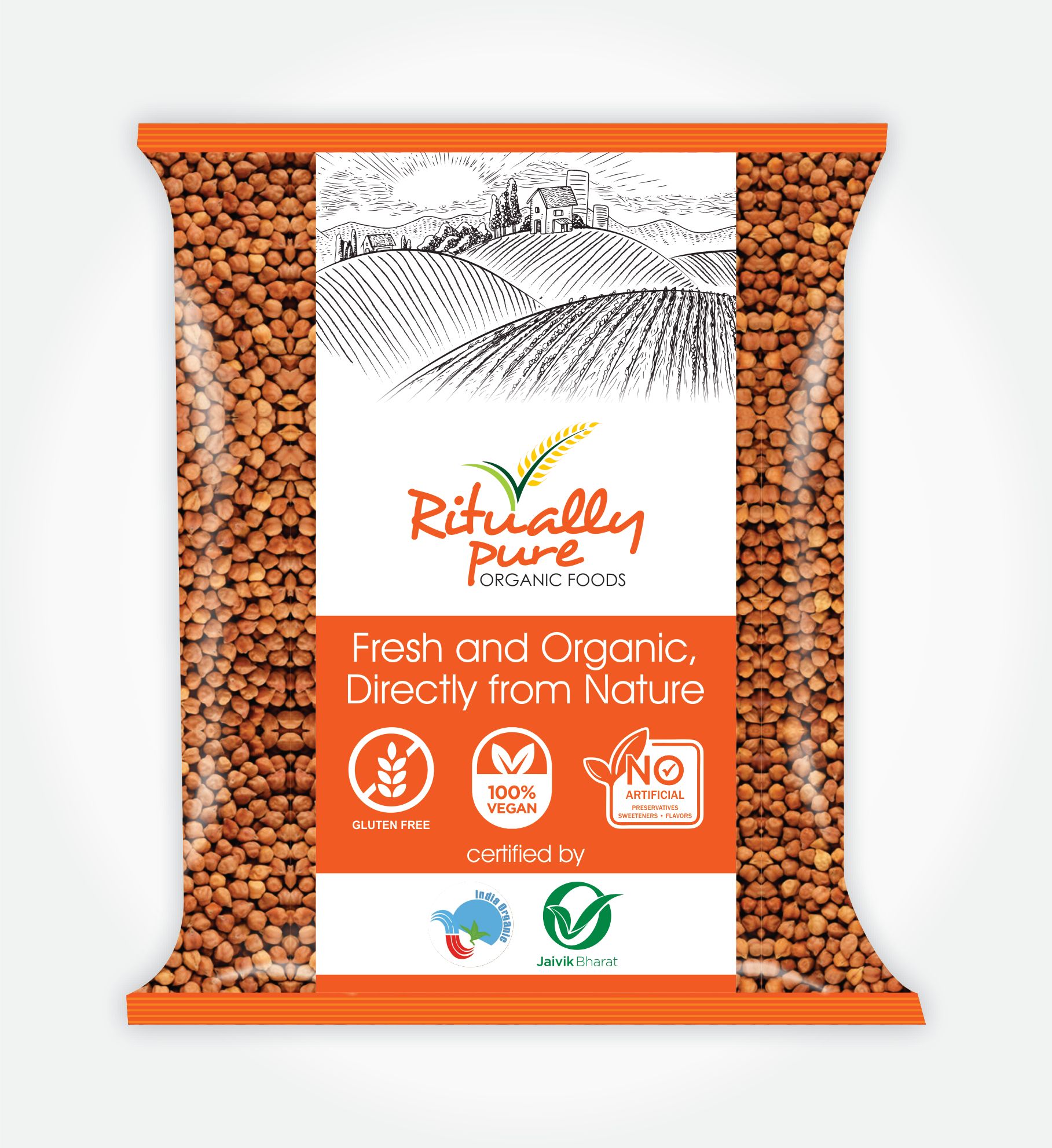 Ritually Pure 100% Organic | Dry & Unpolished Pulses |Kala Chana| 500 Gm Pack