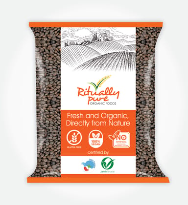 Ritually Pure 100% Organic | Dry & Unpolished Pulses | Kala Masoor| 500 Gm Pack