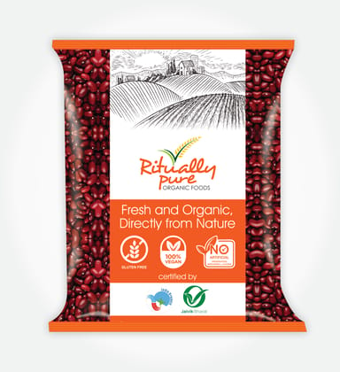Ritually Pure 100% Organic | Dry & Unpolished Pulses | Rajma Jammu | Kidney Beans | 500 Gm Pack