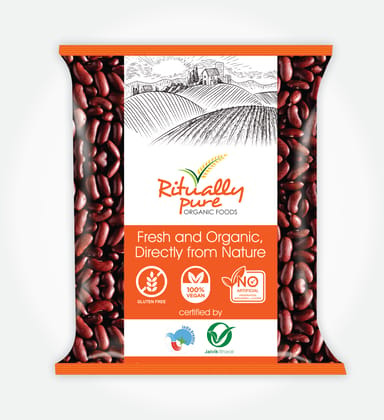 Ritually Pure 100% Organic | Dry & Unpolished Pulses | Rajma Lal | Red Rajma | Kidney Beans | 500 Gm Pack