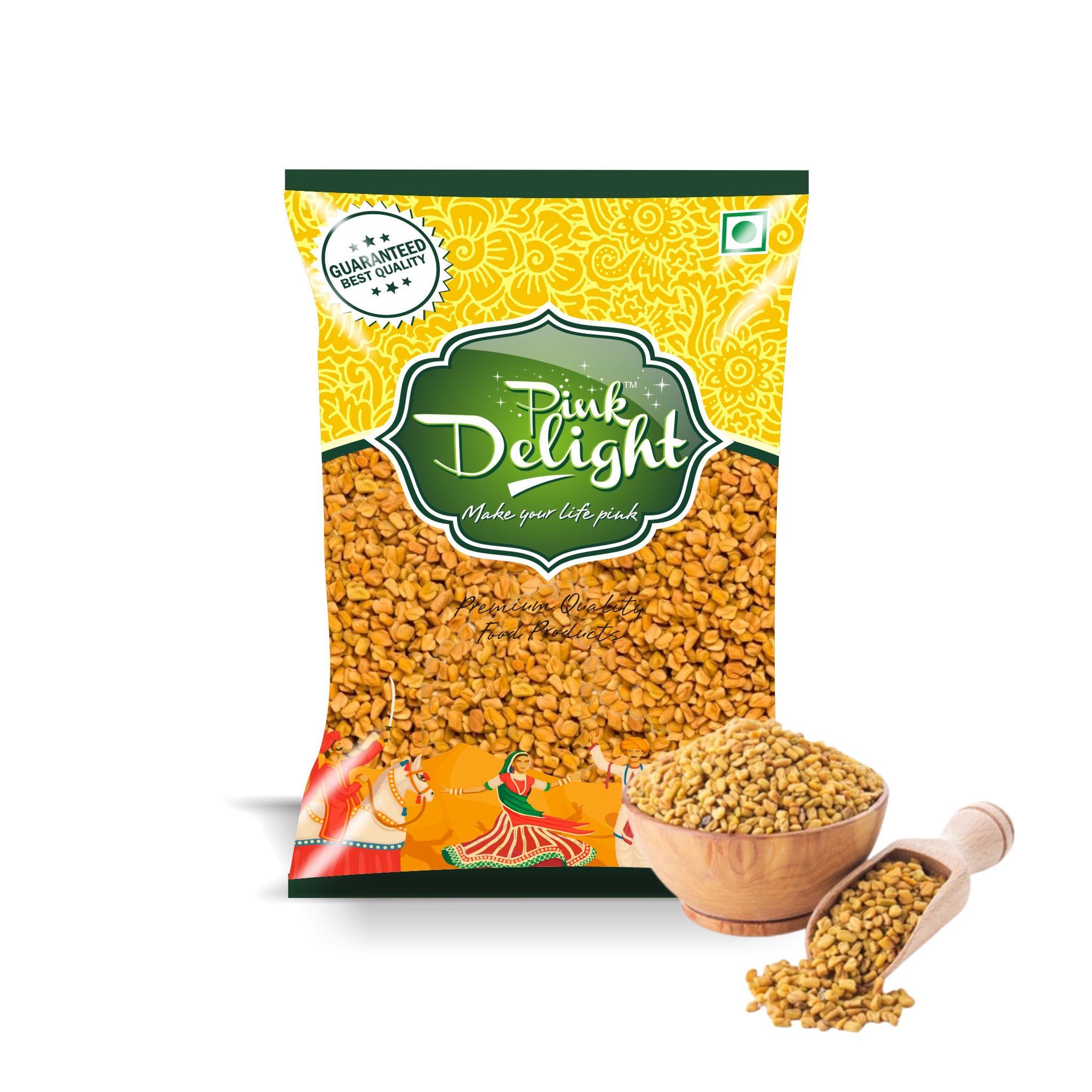 Pink Delight Spices | Dana Methi (Fenugreek) | Natural & Organic Whole Spices | 200 Gm Pack