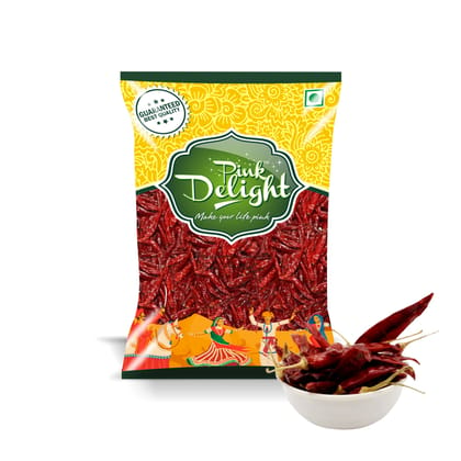 Pink Delight Spices | Lal Mirch Sabut (Red Chilli Whole) | Natural & Organic Whole Spices | 200 Gm Pack