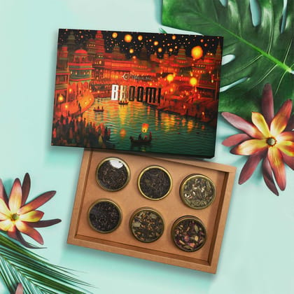 Udyan Tea BHOOMI Diwali Gift Box - Six Chai Flavors in Luxurious Theme - Festive Symphony to Illuminate Hearts and Taste Buds