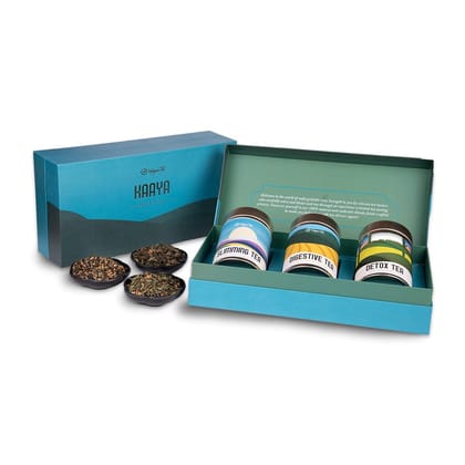 UDYAN TEA - Kaaya - Christmas Tea Gift Box | 50g x 3 Health Tea Varieties | Slimming Detox Digestive Teas in a Premium Gift Pack