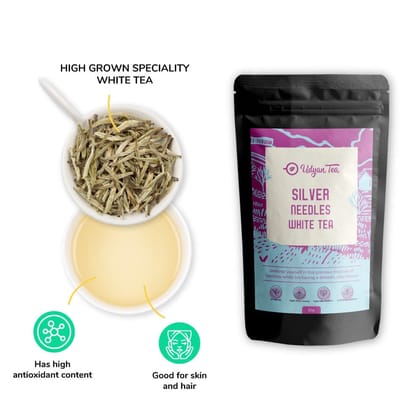 Udyan Tea Silver Needles White Tea | Skin Glowing Tea | Rich in Anti-oxidants | 100% Natural & Pure