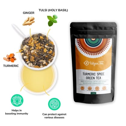 Udyan Tea Turmeric Spice Green Tea | Blend for Ayurvedic Healing, Immunity & Health