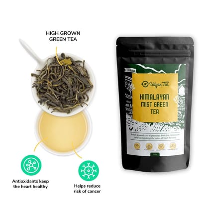 Udyan Tea Himalayan Mist Green Tea | Loose Leaf Natural Green Tea | Refreshing & Healthy Green Tea with Antioxidants