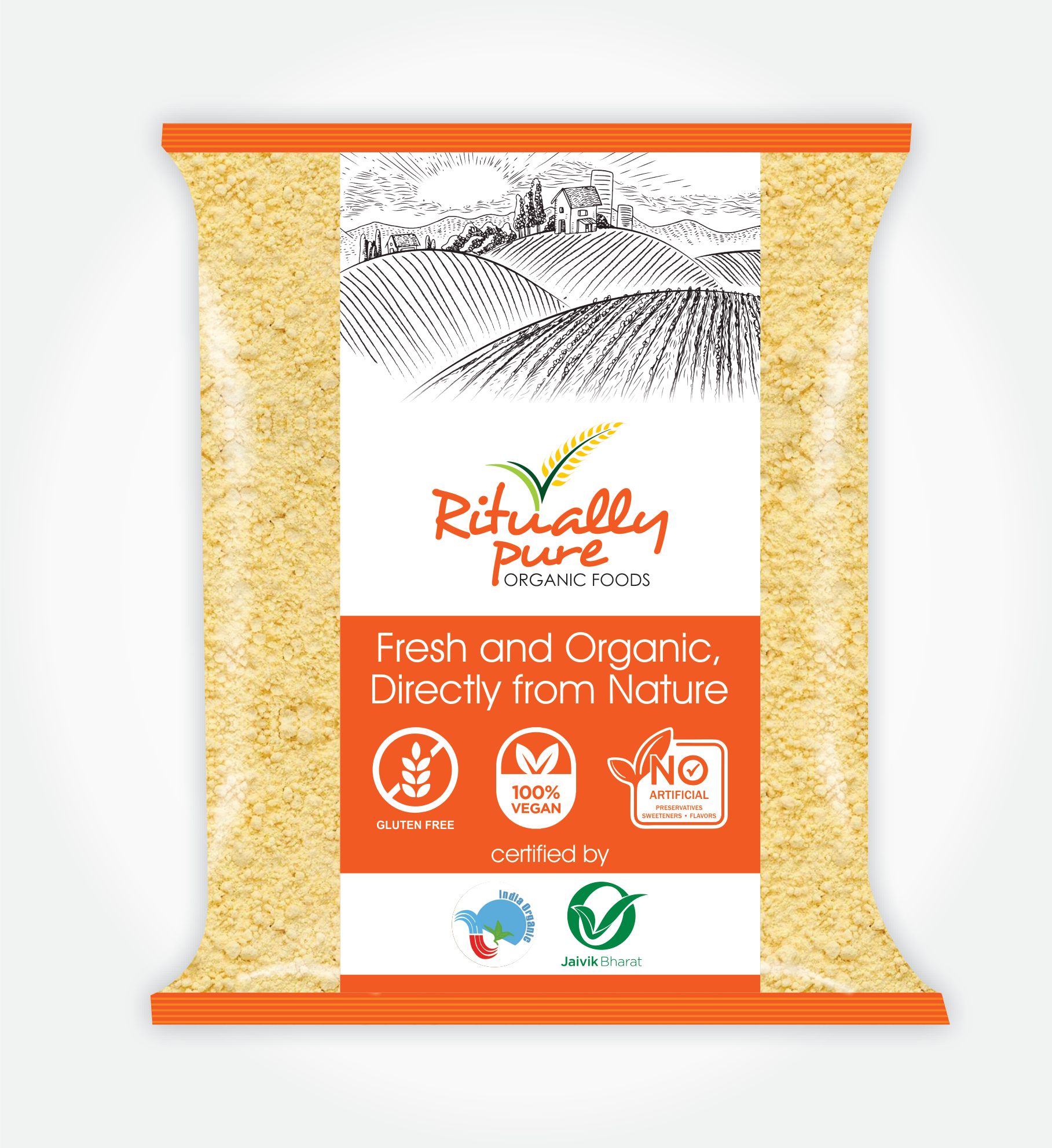 Ritually Pure 100% Organic | Natural & Organic Flour | Besan (Gram Flour) | 500 Gm Pack