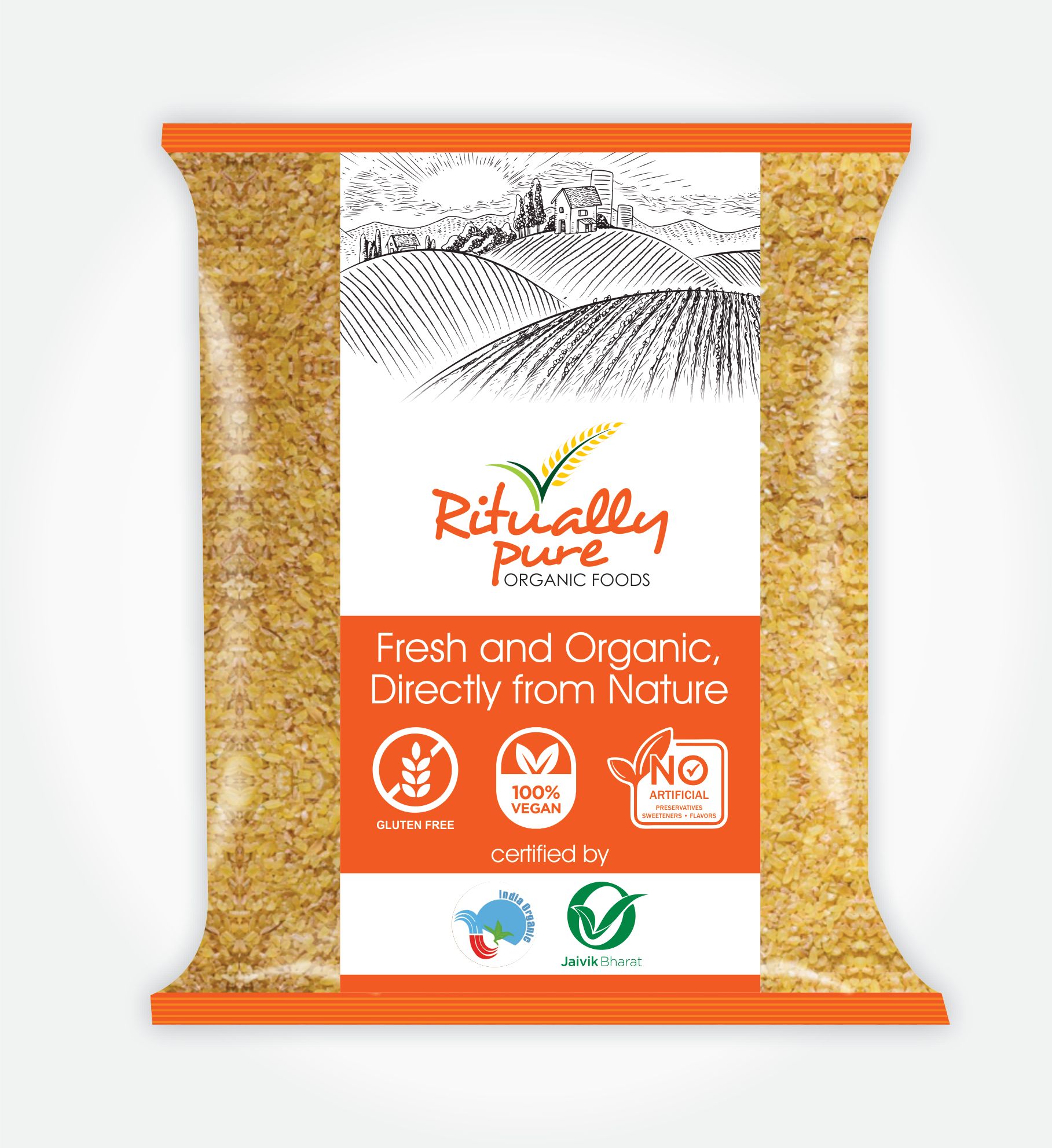 Ritually Pure 100% Organic | Natural & Organic Flour | Dalia (Broken Wheat) | 500 Gm Pack